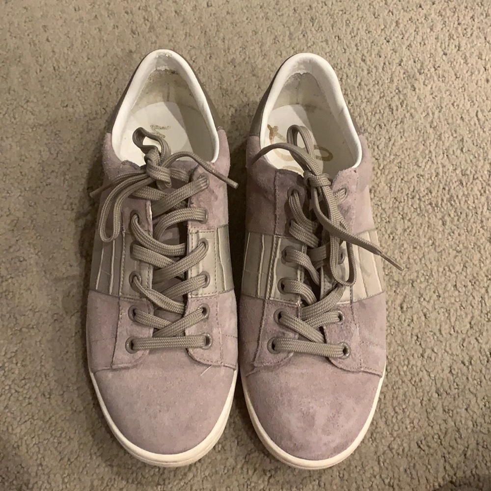 Sam Edelman Taupe Sneakers with snakeskin detail